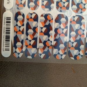 Jamberry nail wraps blue, orange, white geometric
